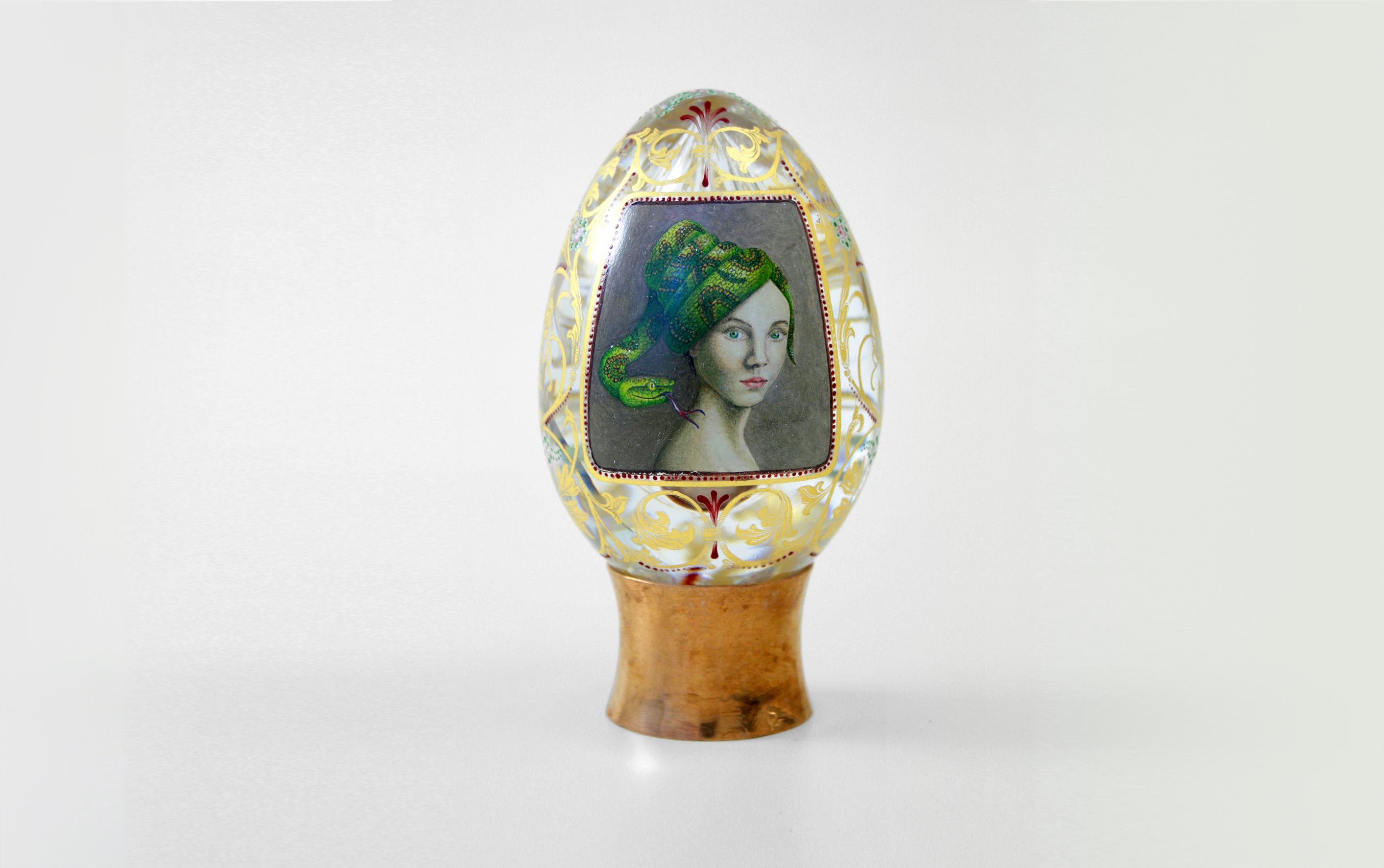 uova in vetro decorato da collezione